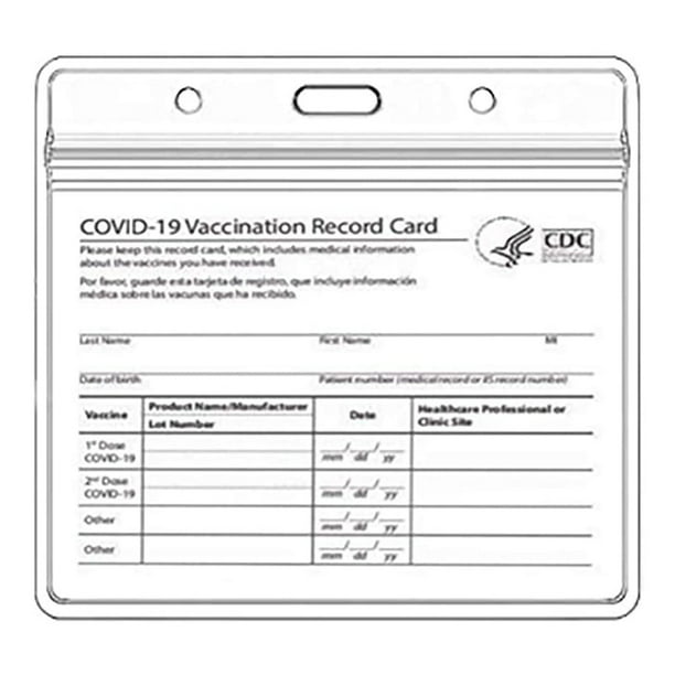 3pcs CDC Vaccine Card Protector 4 X 3 inch ，with Waterproof Type Resealable Zip ，Reusable Immunization Record Vaccination Cards Holder Clear Vinyl Plastic Sleeve 3 X 4 ，Card Sleeve Only 